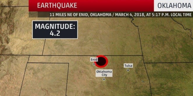 Moderate natural disaster shakes Oklahoma, felt in Kansas